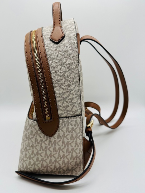 NWT Michael Kors Valerie Medium Logo Backpack Vanilla Acorn White Brown Handbag main image 15